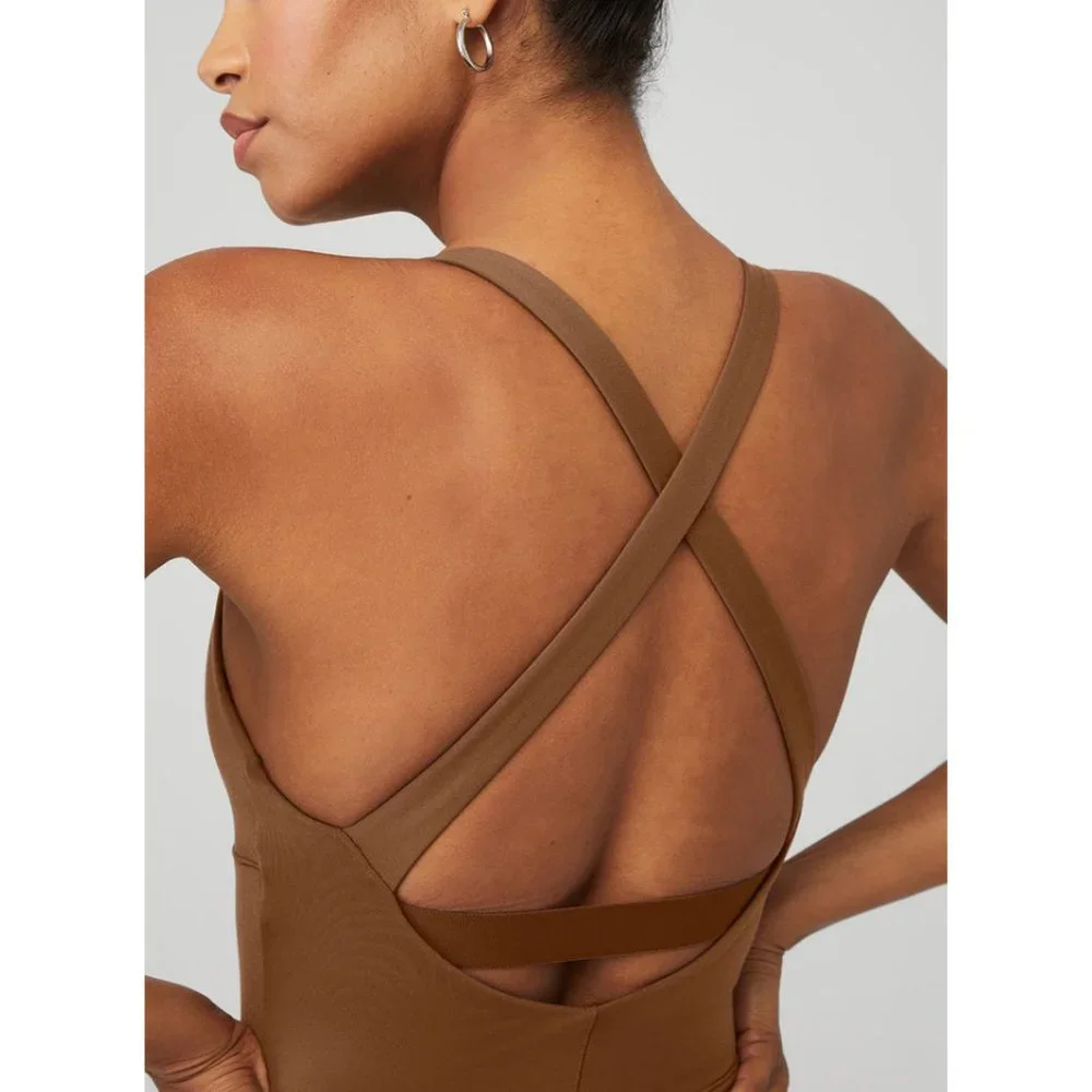 🏷️NWT ALO Yoga Airbrush Physique Capri Onesie In Cinnamon Brown - Various Sizes - Picture 4 of 15